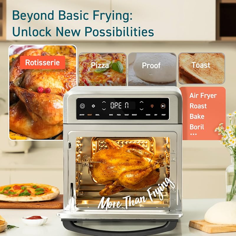 COSORI 13Qt 11-in-1 Air Fryer Oven: Preset Functions, Rotisserie & Com