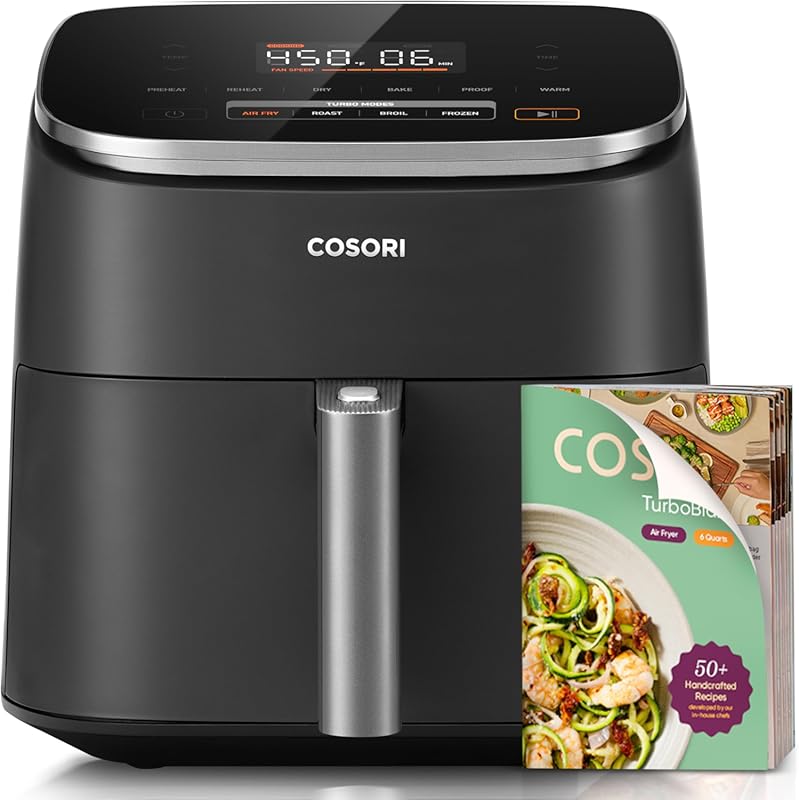 Cosori TurboBlaze 6 Qt Air Fryer: Ceramic Coating, Precise Heating for