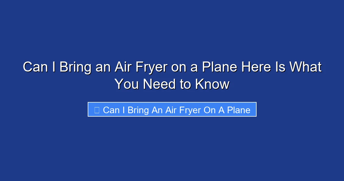 Can I Bring an Air Fryer on a Plane Here Is What You Need to Know
