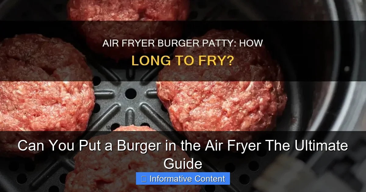 Can You Put a Burger in the Air Fryer The Ultimate Guide