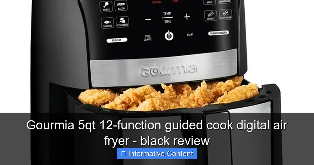 Gourmia 5qt 12-function guided cook digital air fryer - black review