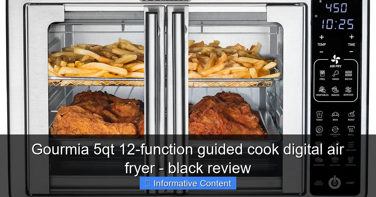 Gourmia 5qt 12-function guided cook digital air fryer - black review