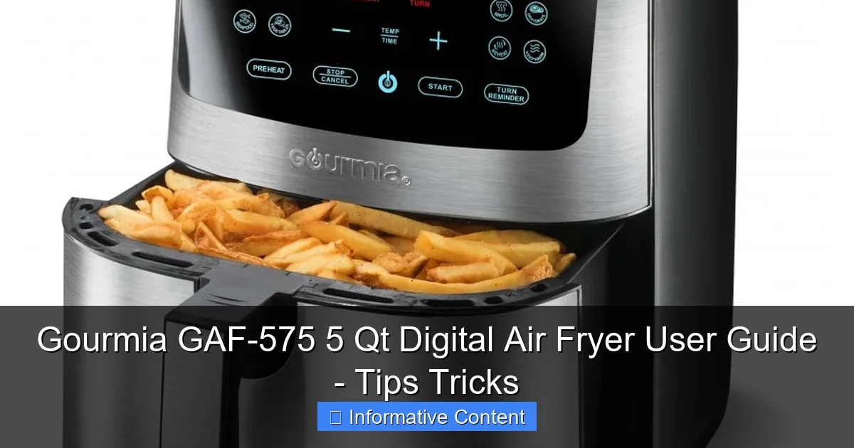 Gourmia GAF-575 5 Qt Digital Air Fryer User Guide - Tips Tricks