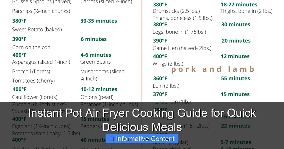 Instant Pot Air Fryer Cooking Guide for Quick Delicious Meals
