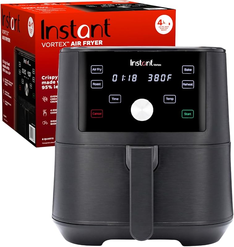Instant Pot Vortex 6QT XL Air Fryer, 4-in-1 Crisps, Roasts, Reheats, B