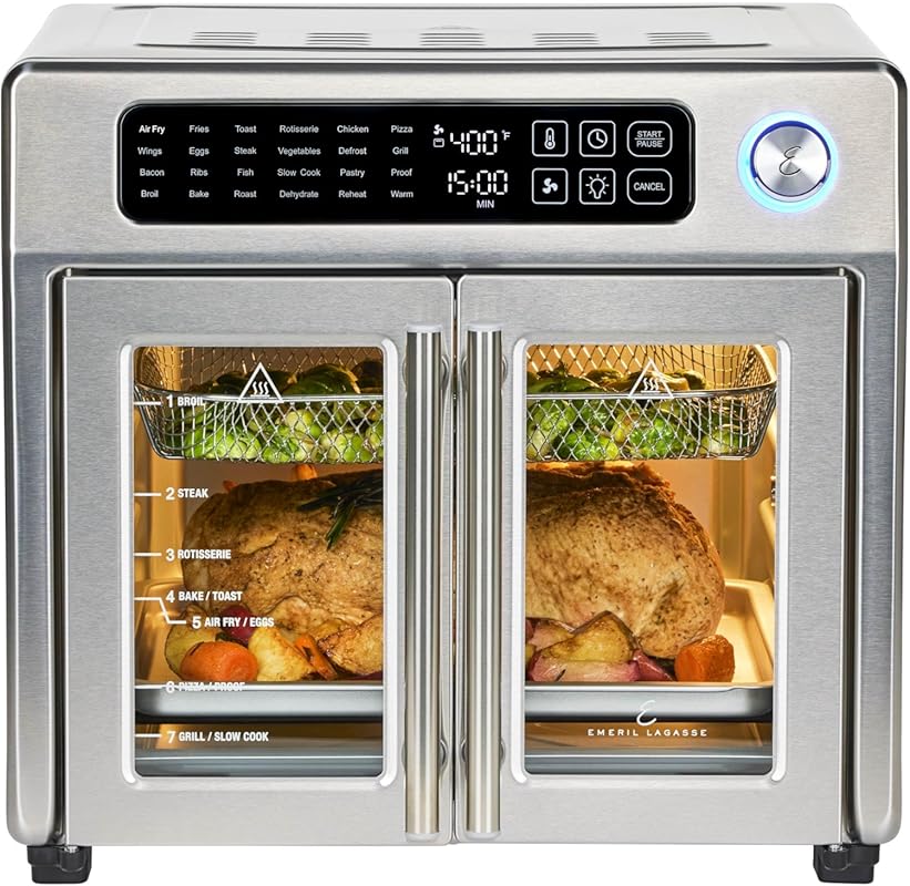 Emeril Lagasse 26QT French Door Air Fryer Toaster Oven for Low Oil Coo