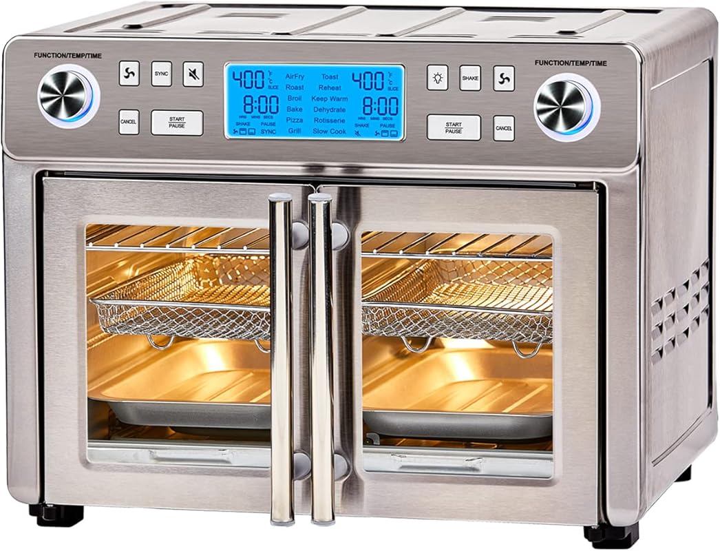 Emeril Lagasse Dual Zone 360 Air Fryer Oven, 25 QT with French Doors.