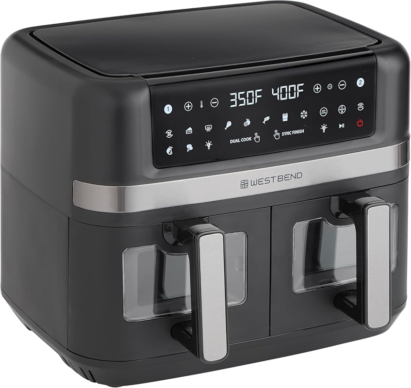 West Bend Double Up 10-Quart Dual Basket Air Fryer with Digital Contro