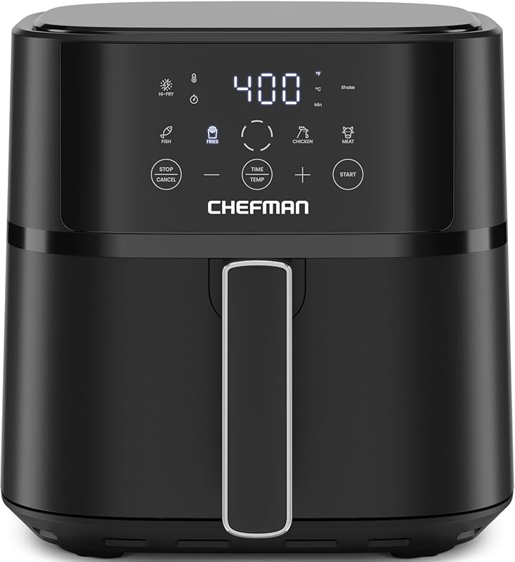 Chefman 5.5 QT Compact Air Fryer, Touchscreen, 4 Presets, Nonstick Dis