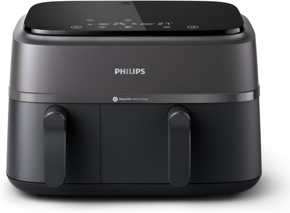 Philips 3000 Series Dual Basket Air Fryer with 9.5 Quarts Capacity, 8-