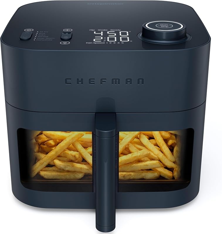 Chefman Air Fryer, 8 Qt Capacity, 450°F Max Temp, Viewing Window, Nons