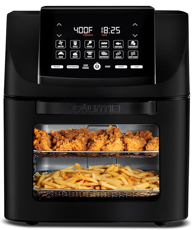 Gourmia 14 Qt Air Fryer Oven: Rotisserie, Roast, Bake, Broil, Dehydrat