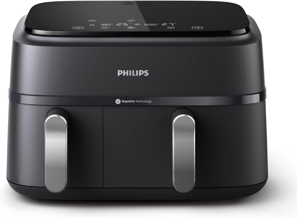 Philips 3000 Series Dual Basket Air Fryer, 9.5 Quarts, 8-in-1 Function